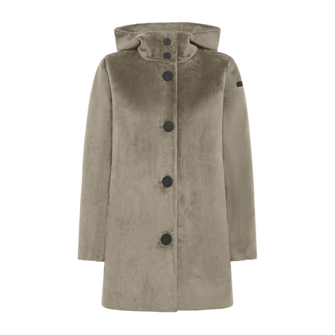 RRD Parka Parka Donna in velluto tinta unita Tortora A24 - RRDW24539 - 84 - 40 - Francavilla Moda
